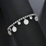 Engrave Old Man Round Card Diamond Bracelet