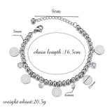 Engrave Old Man Round Card Diamond Bracelet