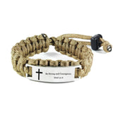 Cross Braided Bracelet Stainless Steel Outdoor Umbrella Rope Curved Adjustable