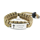 Cross Braided Bracelet Stainless Steel Outdoor Umbrella Rope Curved Adjustable