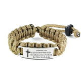 Cross Braided Bracelet Stainless Steel Outdoor Umbrella Rope Curved Adjustable