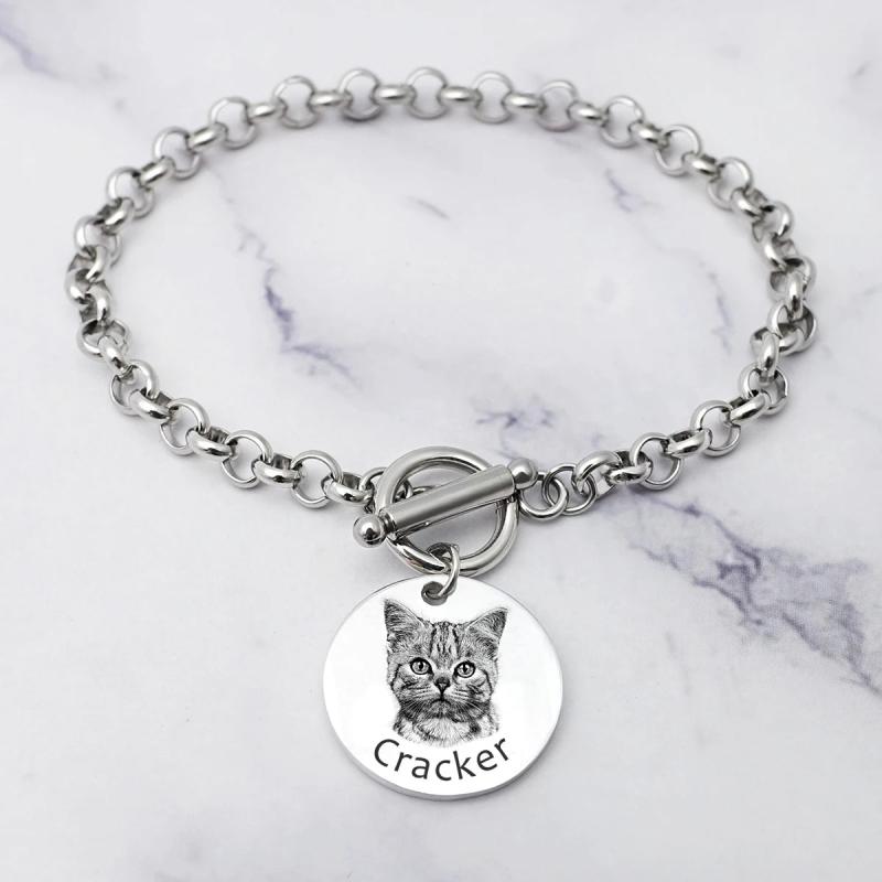 Custom Pet Photo Bracelet Personalized Cat Dog Picture Bracelet