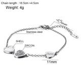 Custom Shell Name Bracelet, Silver Stainless Steel