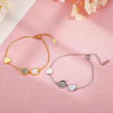 Custom Shell Name Bracelet, Silver Stainless Steel