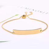Stainless Steel Curved Bar Bracelet Metal Name Plate Jewelry
