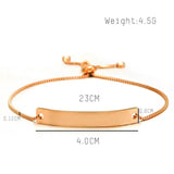 Stainless Steel Curved Bar Bracelet Metal Name Plate Jewelry