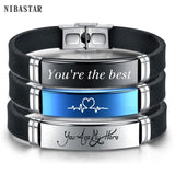 Engraved Silicone Bracelet for Men Personalized ID Jewelry Gift