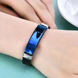 Engraved Silicone Bracelet for Men Personalized ID Jewelry Gift