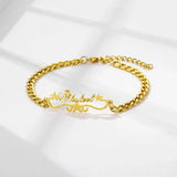 Personalized 5mm Cuban Frosted Name Bracelet Stainless Steel Women