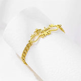 Personalized 5mm Cuban Frosted Name Bracelet Stainless Steel Women