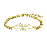 Personalized 5mm Cuban Frosted Name Bracelet Stainless Steel Women