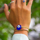 Natural Stone Mexican Style Eye Bracelet Hand Woven Rope Chain