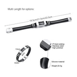 Stainless Steel Bracelet Men Wrist Band Rudder Silicone Mesh Insert Punk