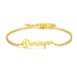 Personalized Nameplate Bracelet Stainless Steel Rose Bangle