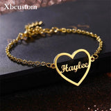 Personalized Nameplate Bracelet Stainless Steel Charms Handwriting