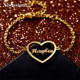 Personalized Nameplate Bracelet Stainless Steel Charms Handwriting