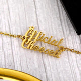Personalized Double Name Bracelet for Women Stainless Steel Charms Nameplate Ban