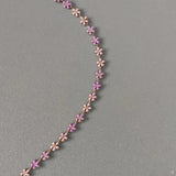Romantic Purple Pink Flower Chain Bracelet Charm Stainless Steel