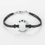 Stainless Steel Circle Bracelet with Colorful Cord Chain