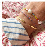 Bohemian Elastic Seed Bead Shell Bangle Set for Women