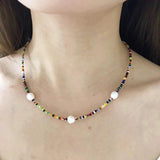 Bohemian Elastic Seed Bead Shell Bangle Set for Women