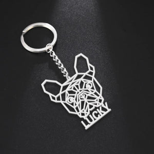 Sipuris Dog Name Keychain Personalized Stainless Steel Pet Key Ring