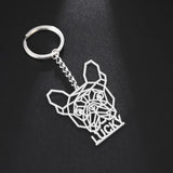 Sipuris Dog Name Keychain Personalized Stainless Steel Pet Key Ring