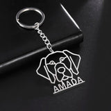 Sipuris Dog Name Keychain Personalized Stainless Steel Pet Key Ring