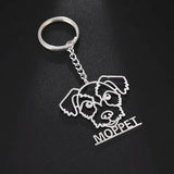 Sipuris Dog Name Keychain Personalized Stainless Steel Pet Key Ring