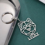 Sipuris Dog Name Keychain Personalized Stainless Steel Pet Key Ring