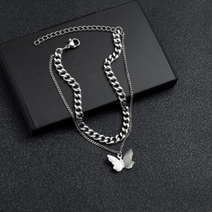 Butterfly Name Bracelet Engrave Stainless Steel Silver Bracelet For Women