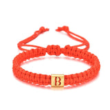Mom's A-Z Charm Bracelet Braided Rope Personalized Adjustable Gift Letter Beads
