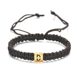 Mom's A-Z Charm Bracelet Braided Rope Personalized Adjustable Gift Letter Beads