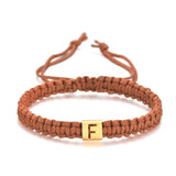 Mom's A-Z Charm Bracelet Braided Rope Personalized Adjustable Gift Letter Beads