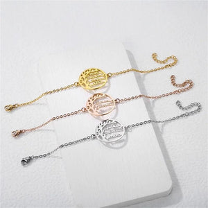 Tree of Life Bracelet for Women Stainless Steel Family Member Bracelet