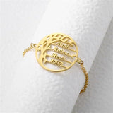 Tree of Life Bracelet for Women Stainless Steel Family Member Bracelet