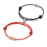 Custom Magnetic Couple Bracelets with Key Date Friendship Rope Brac