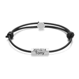 Custom Magnetic Couple Bracelets with Key Date Friendship Rope Brac