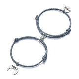 Personalized Couple Bracelets Engraved Name Date Sun Moon Magnetic Clasps