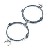 Personalized Couple Bracelets Engraved Name Date Sun Moon Magnetic Clasps