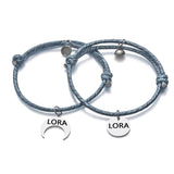 Personalized Couple Bracelets Engraved Name Date Sun Moon Magnetic Clasps