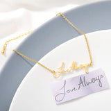 Handwriting Signature Bracelet Charm Nameplate Bracelet For Women