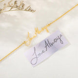 Handwriting Signature Bracelet Charm Nameplate Bracelet For Women
