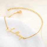 Handwriting Signature Bracelet Charm Nameplate Bracelet For Women