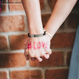 Couple Bracelet Stainless Steel Tag Braided Rope DIY Nameplate ID