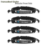 Couple Bracelet Stainless Steel Tag Braided Rope DIY Nameplate ID