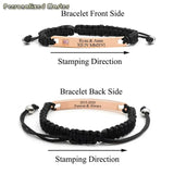 Couple Bracelet Stainless Steel Tag Braided Rope DIY Nameplate ID