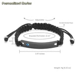 Couple Bracelet Stainless Steel Tag Braided Rope DIY Nameplate ID