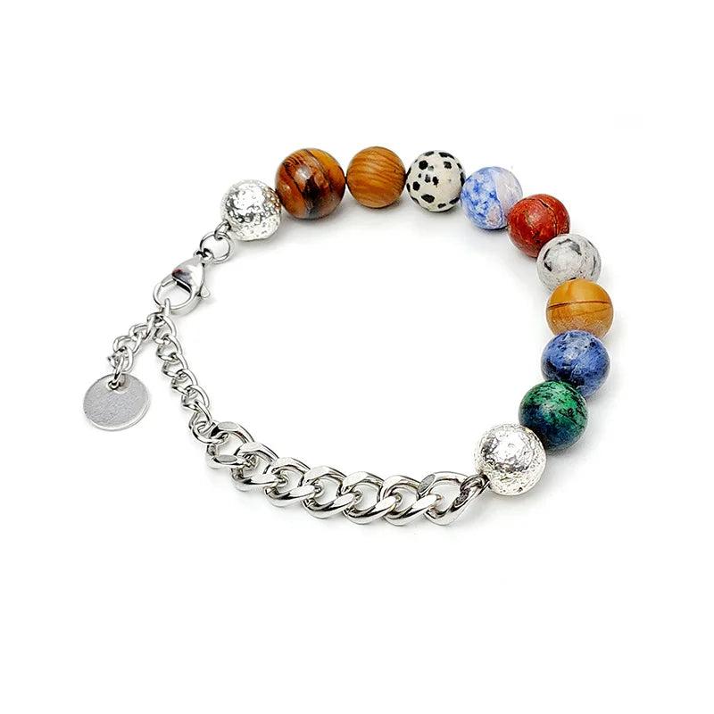 Personalized Nature Beads Bracelets with Engraved Name & Date