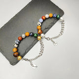 Personalized Nature Beads Bracelets with Engraved Name & Date